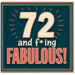 72nd Birthday Card, 72 and Fabulous Retro Birthday Card