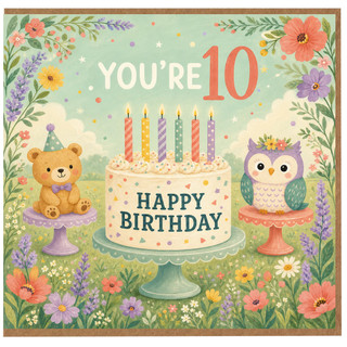 10th Birthday Card, Happy Birthday Card for 10 Year Old