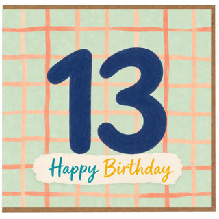 13th Birthday Card, Happy Birthday Age 13 Card
