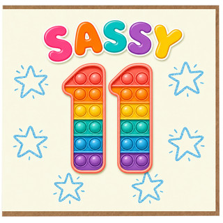11th Birthday Card, Sassy 18 Birthday Card