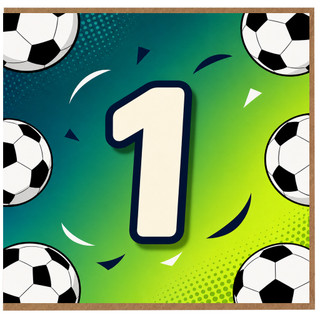 1st Birthday Card, Soccer Football Theme