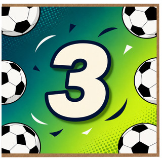 3rd Birthday Card, Football Soccer Theme