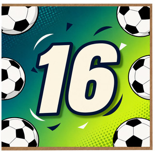 16th Birthday Card, Soccer Ball Design