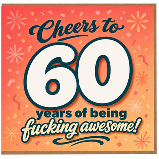 60th Birthday Card, Cheers to 60 Years of Being Awesome