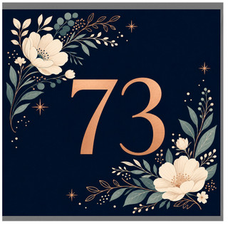73rd Birthday Card, Elegant Floral Age 73 Birthday Card