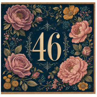 46th Birthday Card, Floral Design