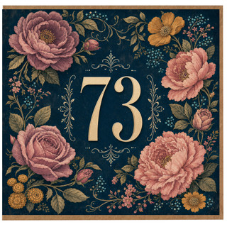 73rd Birthday Card, Floral Age 73 Card