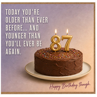 87th Birthday Card, Funny 87th Birthday Card, Happy Birthday Though Humorous Birthday Card
