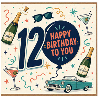 12th Birthday Card, Happy Birthday To You Retro Party Card