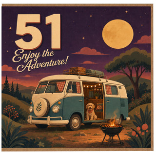 51st Birthday Card, Enjoy the Adventure Camping Card