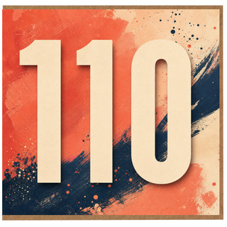 110th Birthday Card, Bold Abstract Number Design