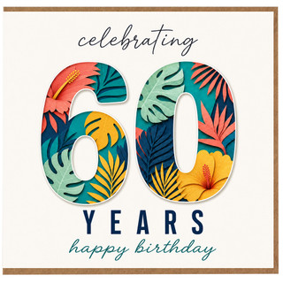 60th Birthday Card, Celebrating 60 Years Happy Birthday Card