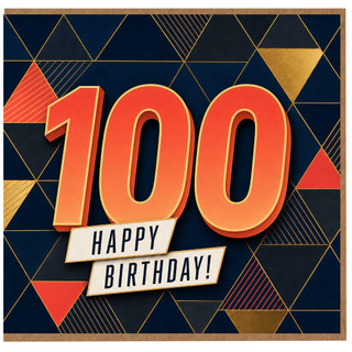 100th Birthday Card, Happy Birthday Geometric Design