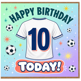 10th Birthday Card, Soccer Birthday Card for 10 Year Old