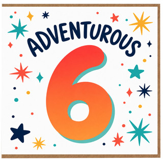 6th Birthday Card, Adventurous Six Year Old Birthday Card