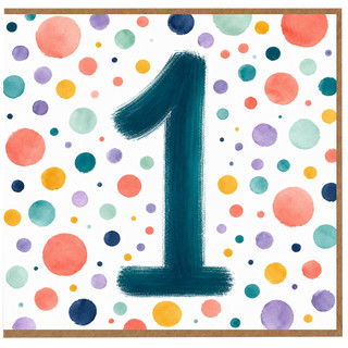 1st Birthday Card, Colourful Confetti Number 1 Card