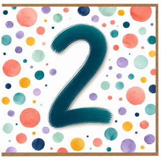 2nd Birthday Card, Colourful Confetti Number 2 Card