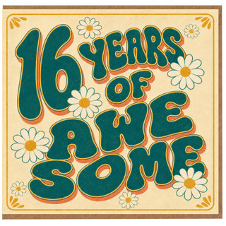 16th Birthday Card, 16 Years of Love Card