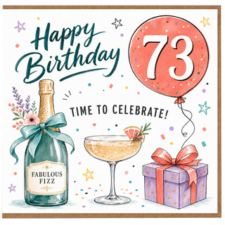 73rd Birthday Card, Happy Birthday 73, Time to Celebrate Card