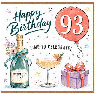 93rd Birthday Card, Happy Birthday 93 Time to Celebrate Card