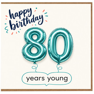 80th Birthday Card, Happy Birthday 80 Years Young