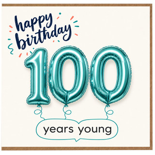 100th Birthday Card, Happy Birthday Years Young Balloon Design