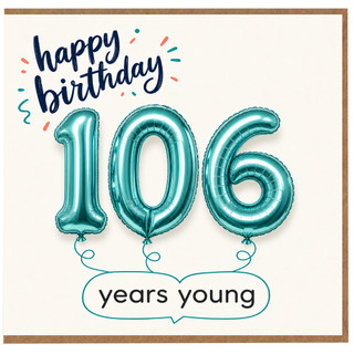 106th Birthday Card, Happy Birthday 106 Years Young Card