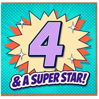 4th Birthday Card, And A Superstar Comic Style Design