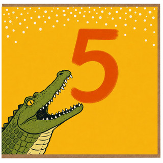 5th Birthday Card, Crocodile Design