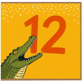 12th Birthday Card, Crocodile Design