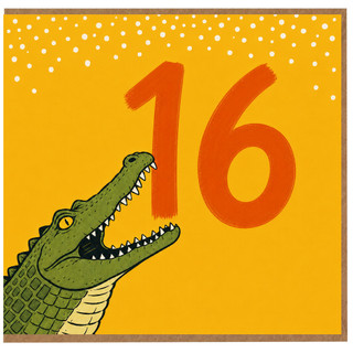16th Birthday Card, Crocodile Design