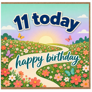 11th Birthday Card, Happy Birthday 11 Today Card