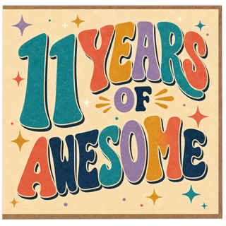 11th Birthday Card, 11 Years of Awesome Card