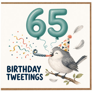 65th Birthday Card, Birthday Tweetings Bird Card