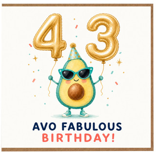 43rd Birthday Card, Avo Fabulous Birthday Card
