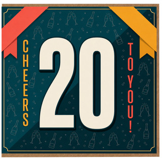20th Birthday Card, Cheers To You!