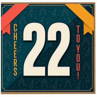 22nd Birthday Card, Cheers To You
