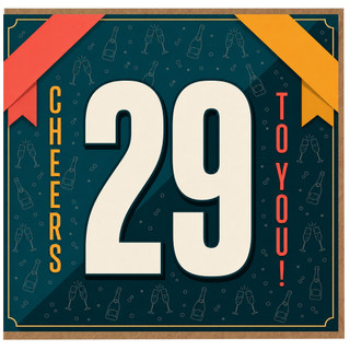 29th Birthday Card, Cheers to You