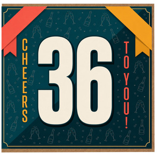 36th Birthday Card, Cheers To You Card