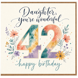 Daughter 42nd Birthday Card, Wonderful Happy Birthday Card