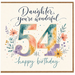 Daughter 54th Birthday Card, Wonderful Happy Birthday Floral Card
