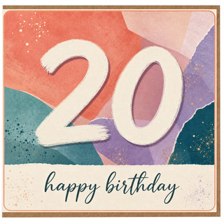20th Birthday Card, Happy Birthday Card for 20 Year Old