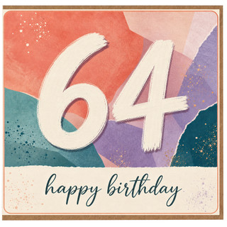 64th Birthday Card, Happy Birthday Card for 64 Year Old