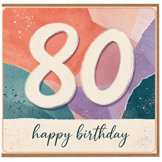 80th Birthday Card, Happy Birthday Age 80 Card