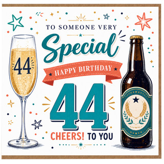 44th Birthday Card, for Him Special Cheers to You Birthday Card