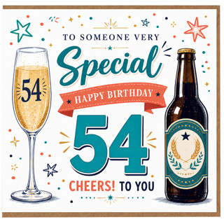 54th Birthday Card, Special Cheers to You Birthday Card