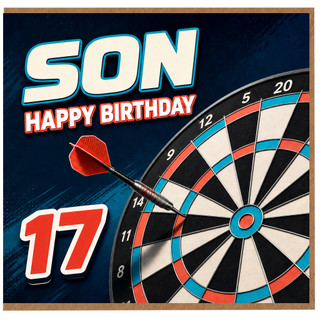17th Birthday Card, Dartboard Sports Birthday Card