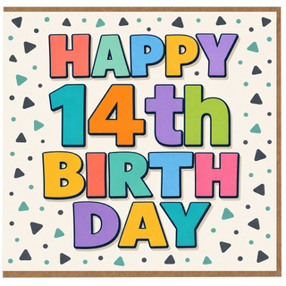 14th Birthday Card, Happy 14th Birthday Card