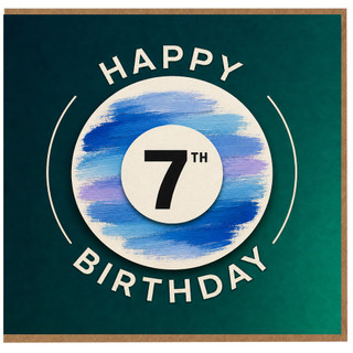 7th Birthday Card, Happy Birthday Card