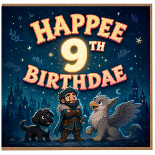9th Birthday Card, Fantasy Character Birthday Card